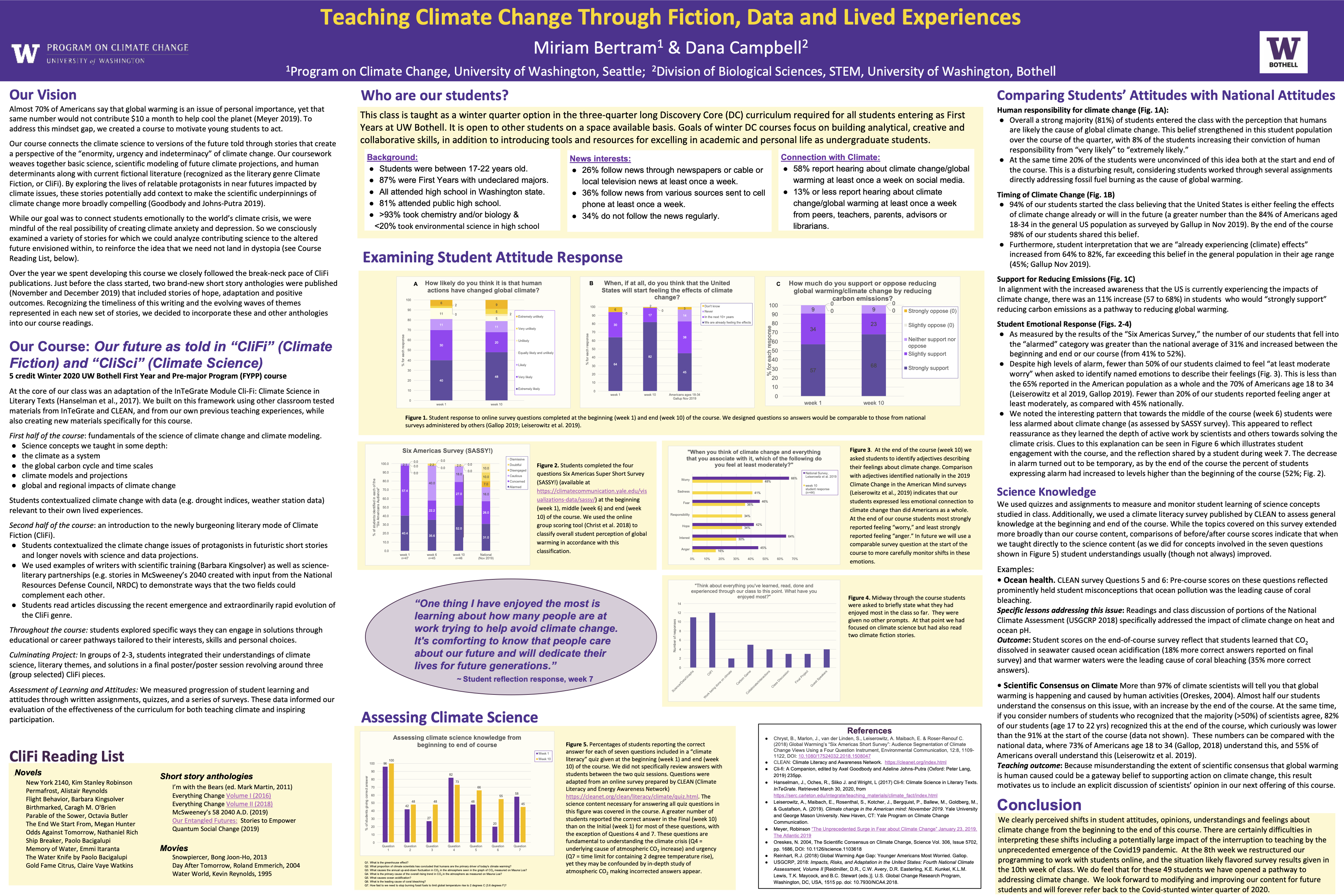 Teaching Climate Change Through Fiction, Data and Lived Experiences Poster