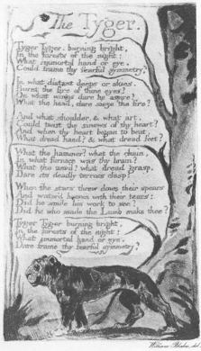 Image of Blake’s original page of The Tyger