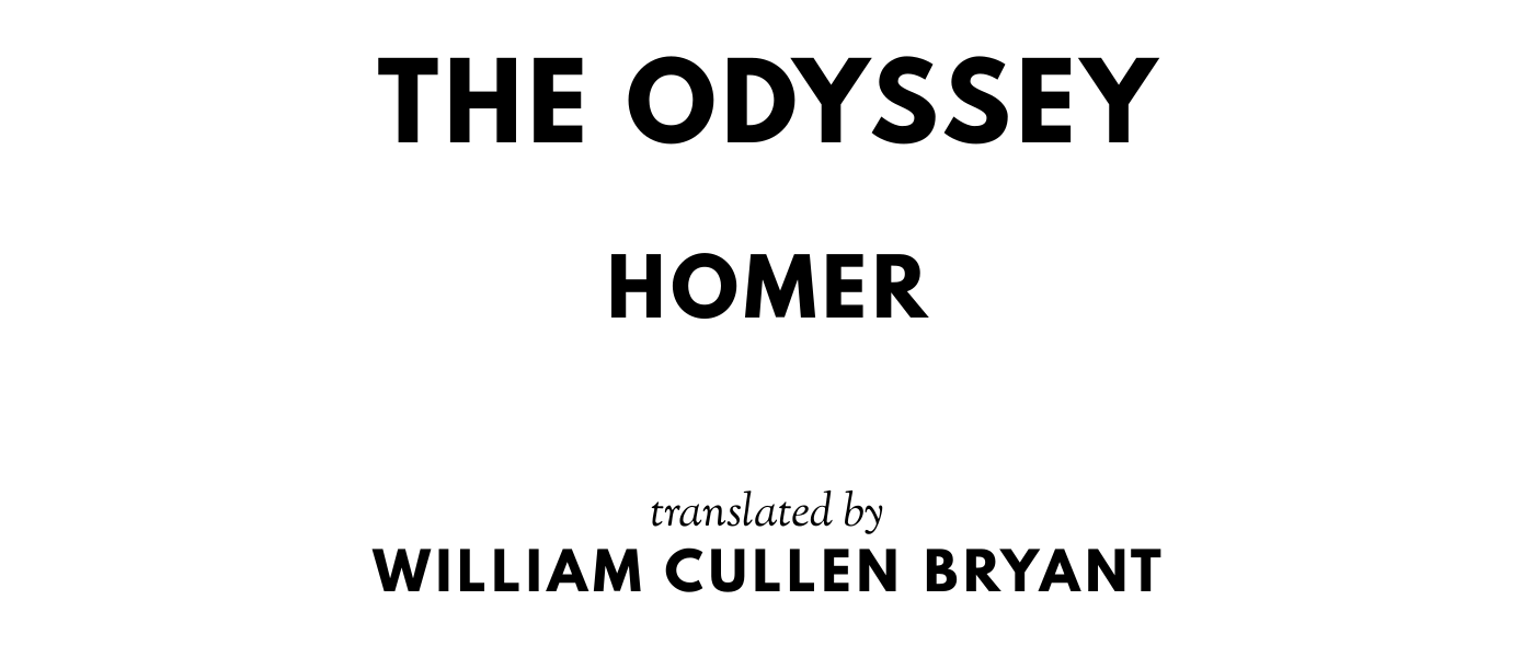 The titlepage for the Standard Ebooks edition of The Odyssey, by Homer. Translated by William Cullen Bryant
