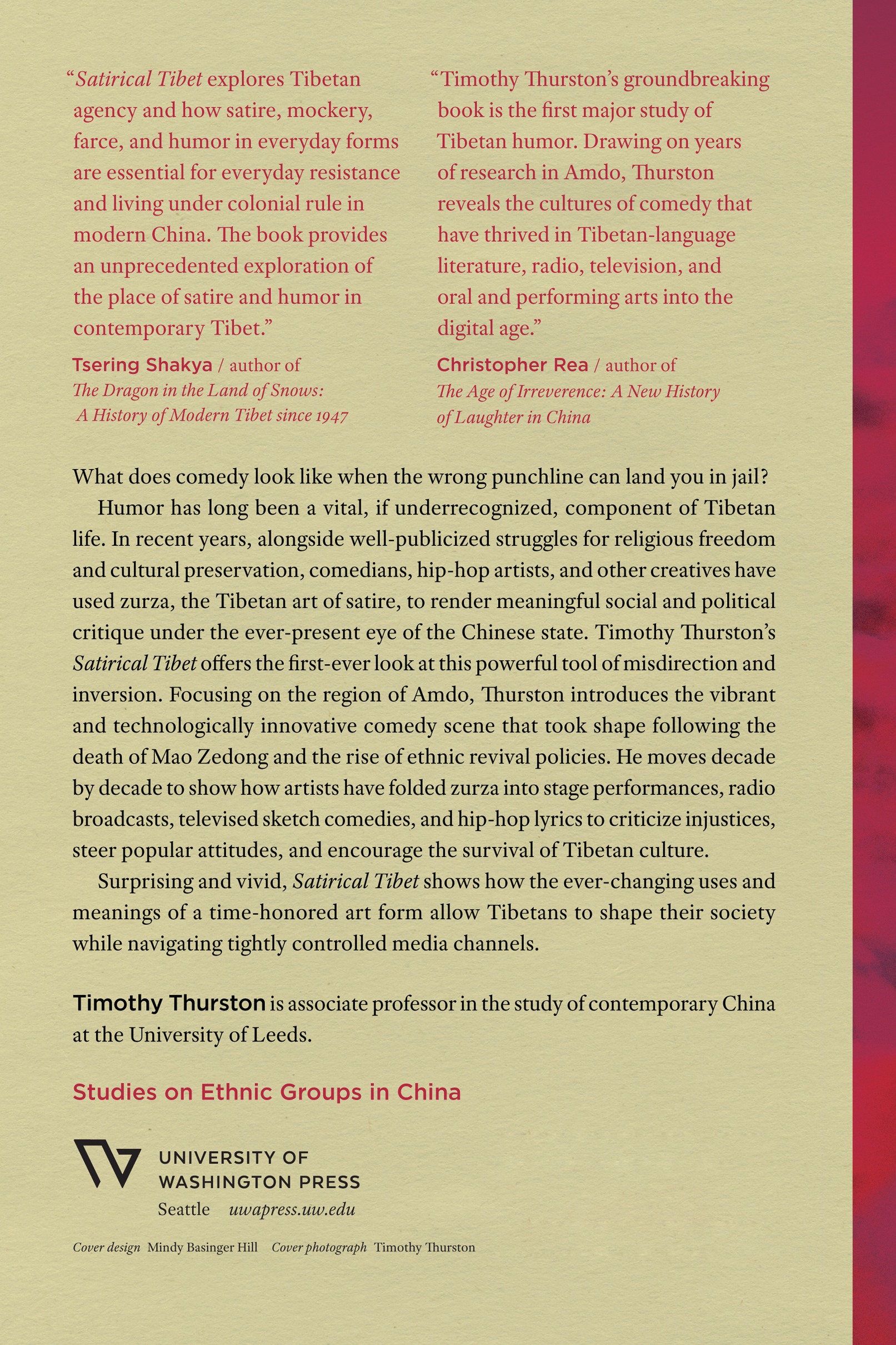 Back Cover: Satirical Tibet, The Politics of Humor in Contemporary Amdo by Timothy Thurston